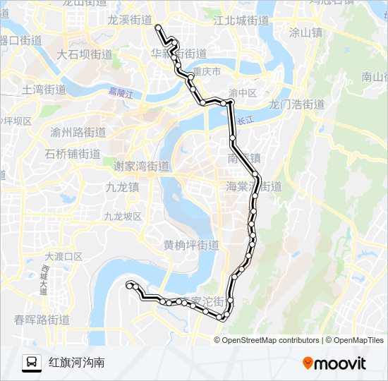 319路路线:日程,站点和地图-红旗河沟南