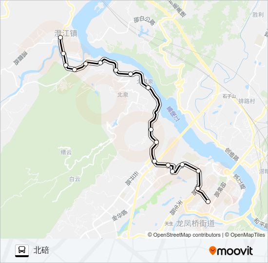 518路路线:日程,站点和地图-北碚
