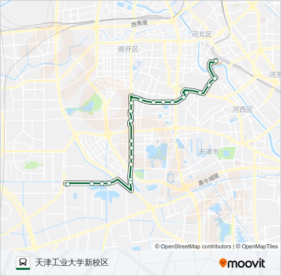 650路路线:日程,站点和地图-天津工业大学新校区