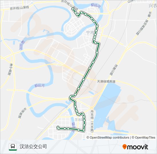 458路路线:日程,站点和地图-汉沽公交公司