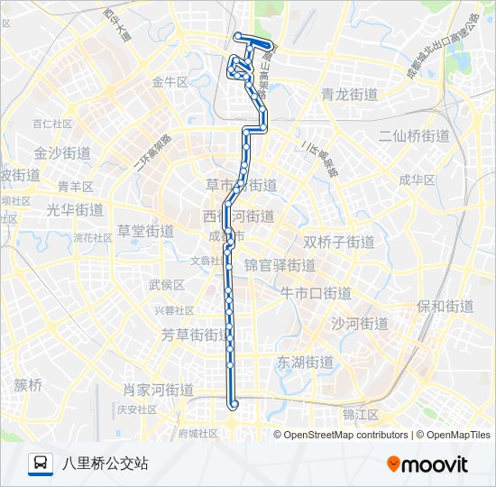 16路路线:日程,站点和地图-八里桥公交站