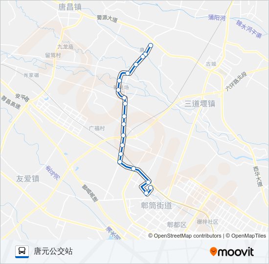 361路路线:日程,站点和地图-唐元公交站