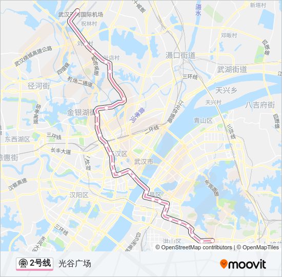 2号线路线:日程,站点和地图-光谷广场