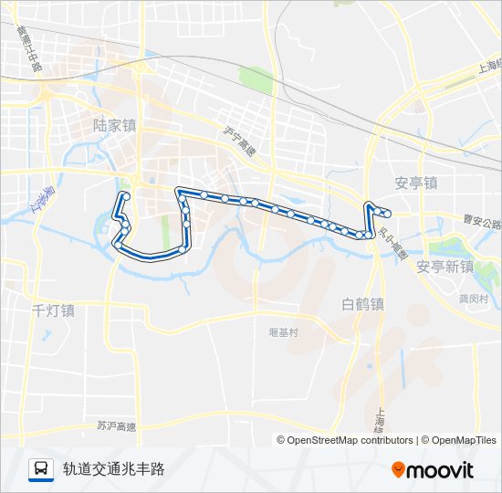 公交花桥区域228路的线路图