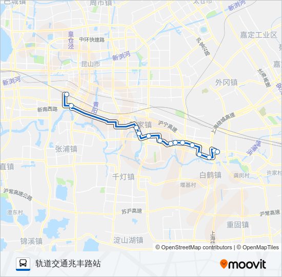 公交昆山101路的线路图