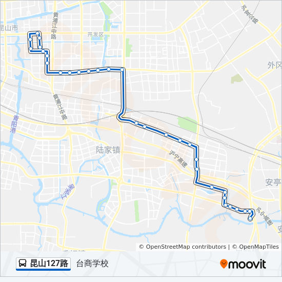 公交昆山127路的线路图