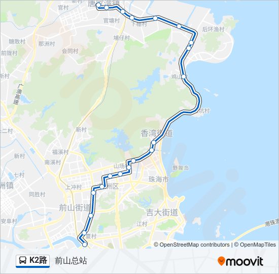 公交k2路的线路图