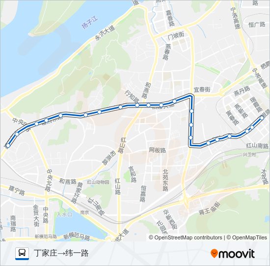 176路路线:日程,站点和地图-丁家庄60→纬一路