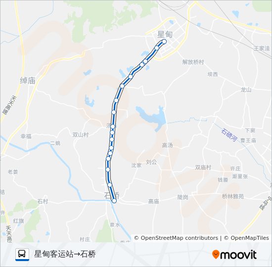 613路路线:日程,站点和地图-星甸客运站60→石桥