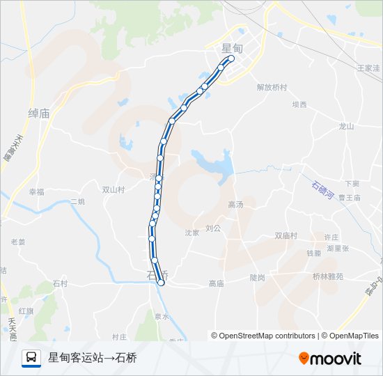 613路路线:日程,站点和地图-星甸客运站60→石桥