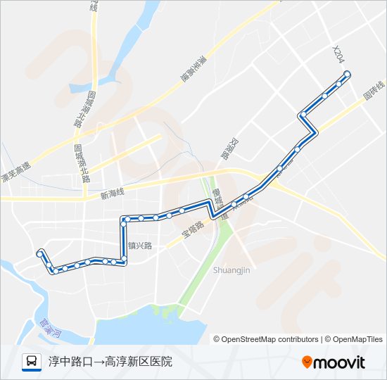 公交高淳103路的线路图