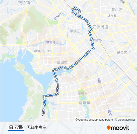 公交77路的线路图