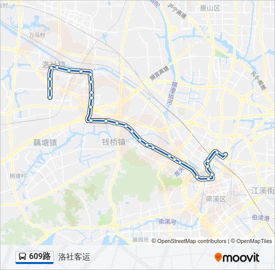 公交609路的线路图