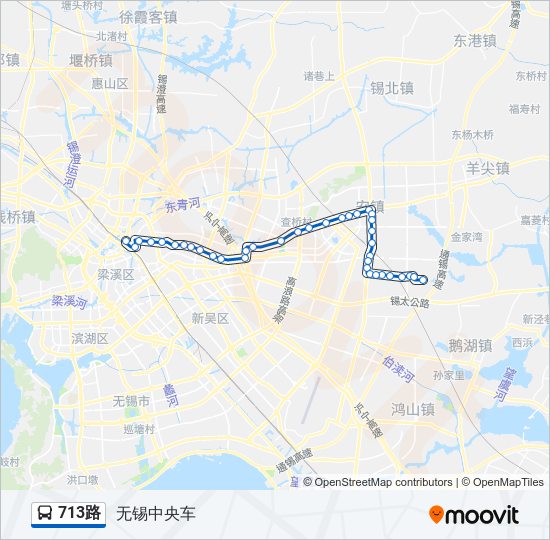 公交713路的线路图