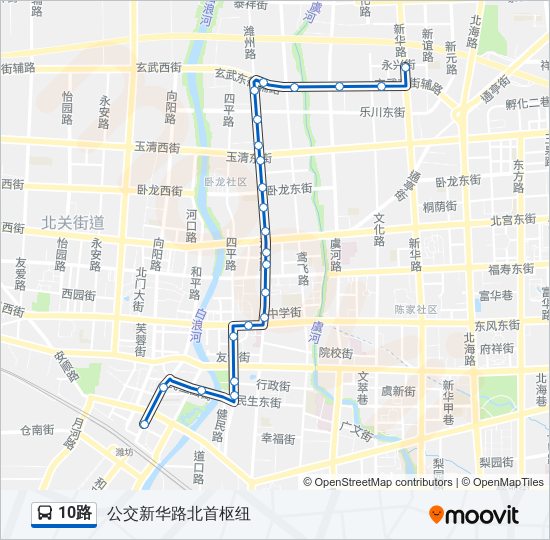 公交10路的线路图