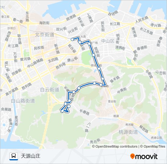 公交525路的线路图