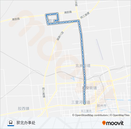 公交胶州210路的线路图