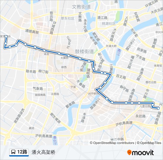 china ningbo 宁波公交 route 12路 12路 bus route operates on