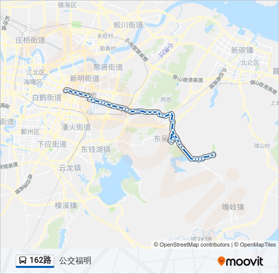 162路路线:日程,站点和地图-公交天童