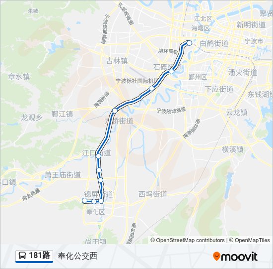 公交181路的线路图