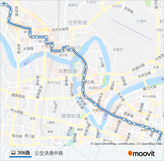 306路路线:日程,站点和地图-公交洪塘中路