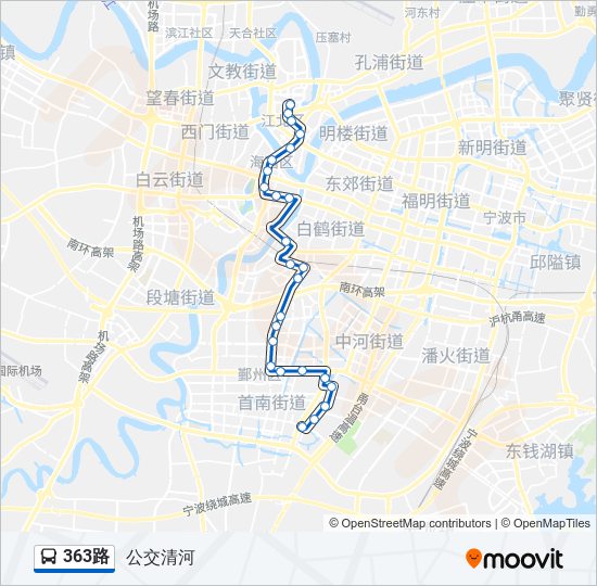 363路路线:日程,站点和地图-公交清河