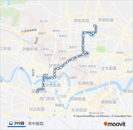 公交399路的线路图