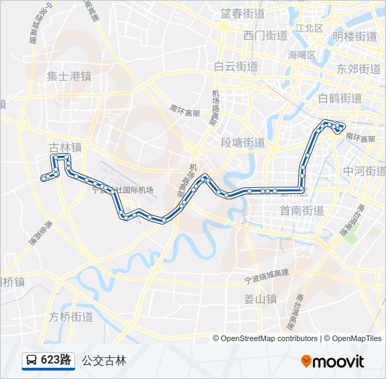 623路路线:日程,站点和地图-公交古林