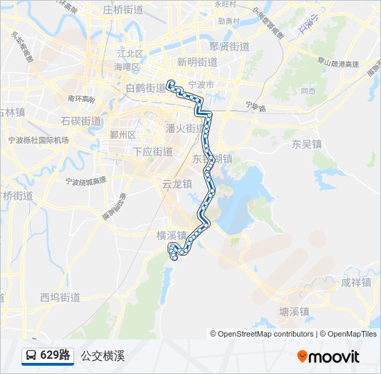 629路路线:日程,站点和地图-公交横溪