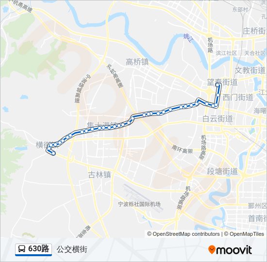 630路路线:日程,站点和地图-公交横街