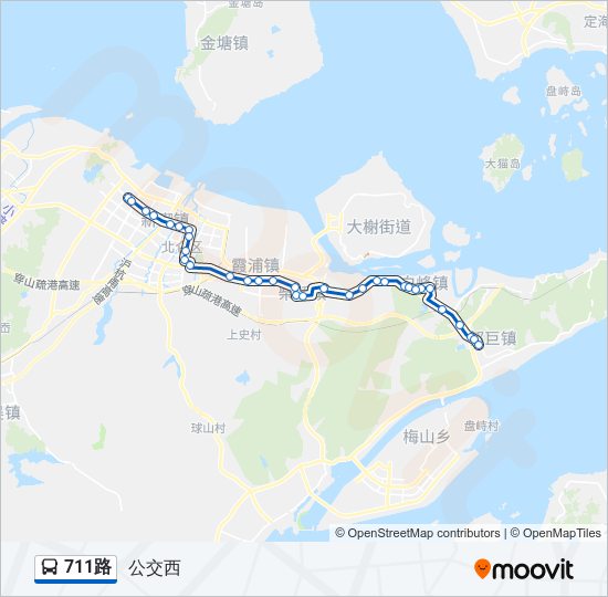 公交711路的线路图