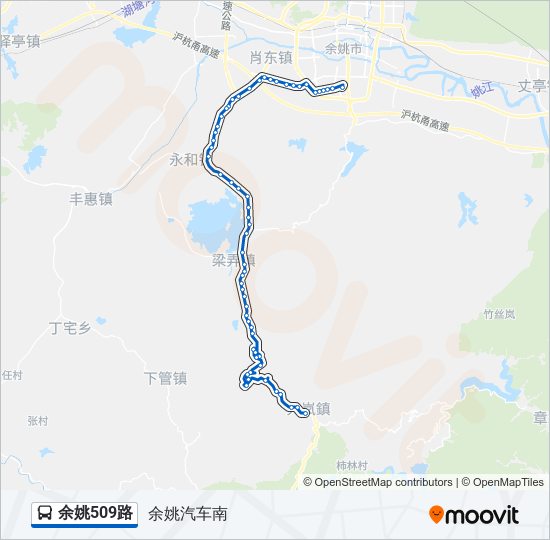 公交余姚509路的线路图