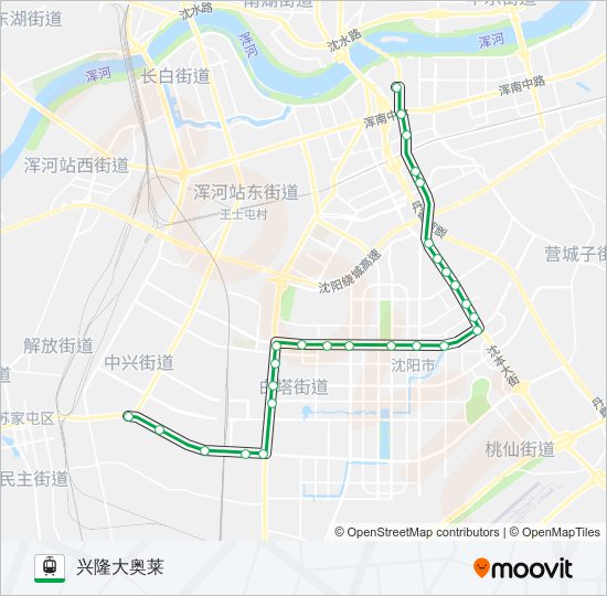 轻轨有轨电车1号路的线路图