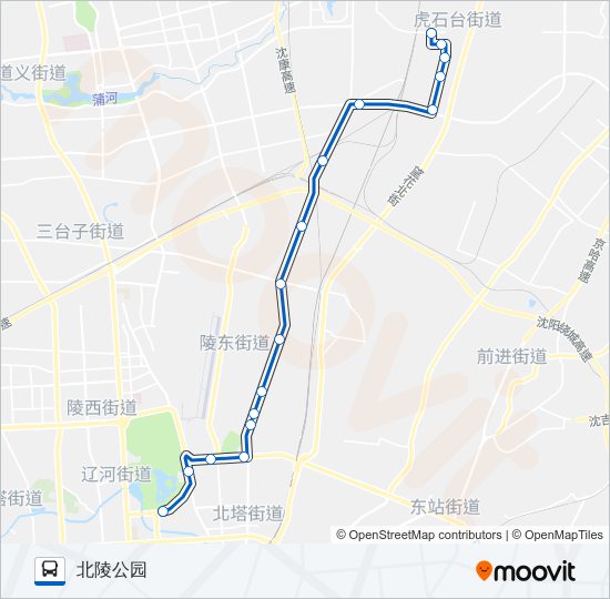 398路路线:日程,站点和地图-北陵公园