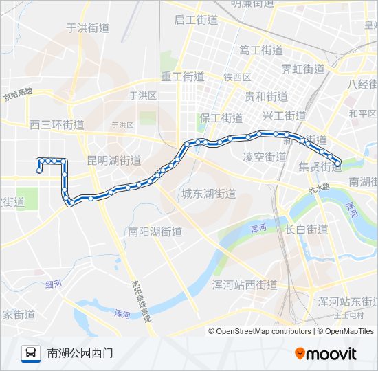 公交铁西新区二路的线路图