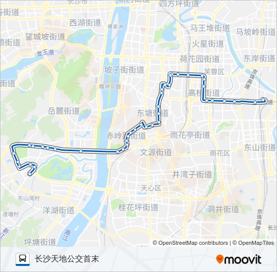 912路路线:日程,站点和地图-长沙天地公交首末