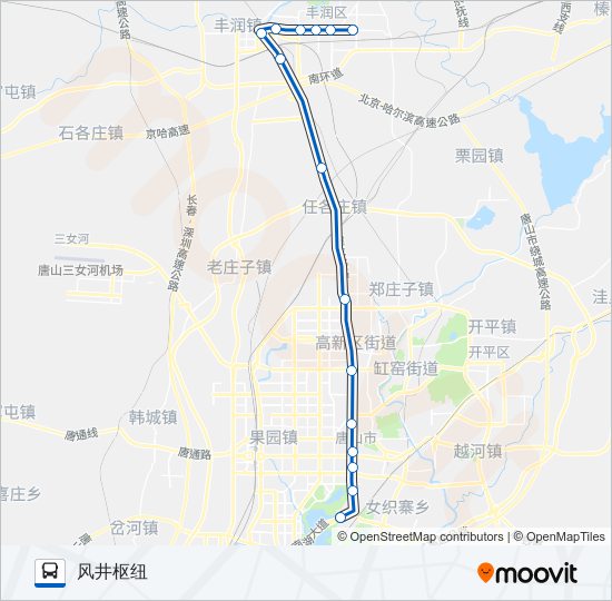 公交114快线路的线路图