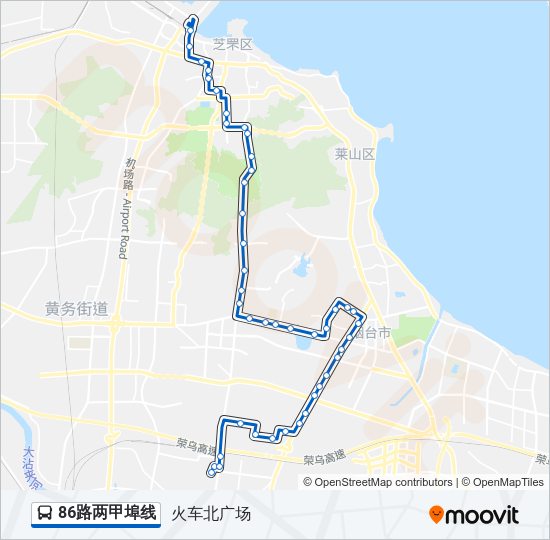 公交86两甲埠线路的线路图