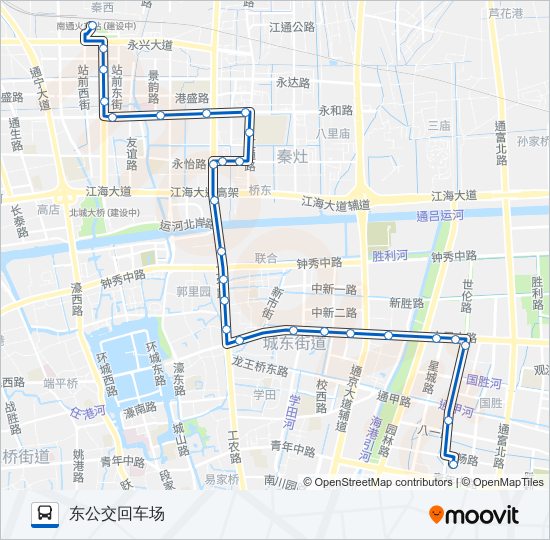 44路路线:日程,站点和地图-东公交回车场