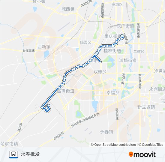 公交104路的线路图