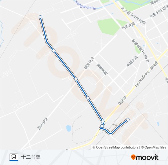 公交134路的线路图