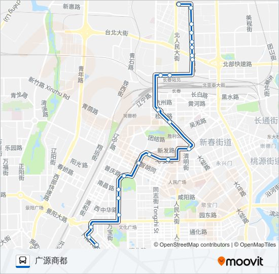 288路路线:日程,站点和地图-广源商都