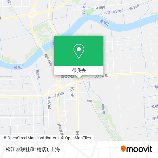 在地图上查看松江农联社(叶榭店),叶榭镇