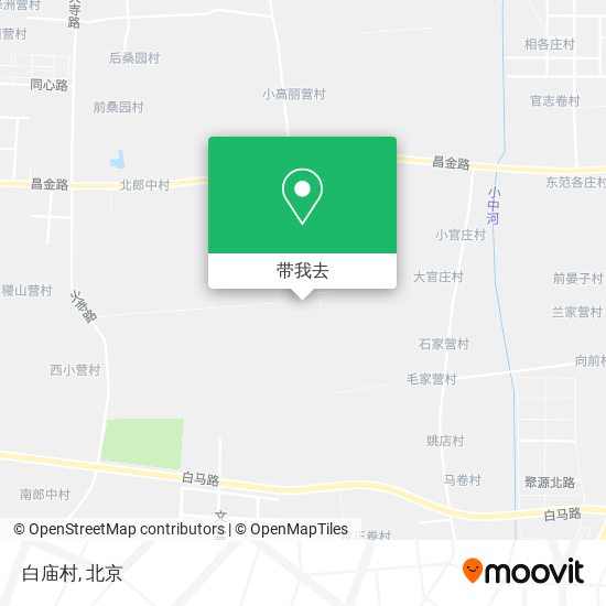 在地图上查看白庙村,赵全营镇