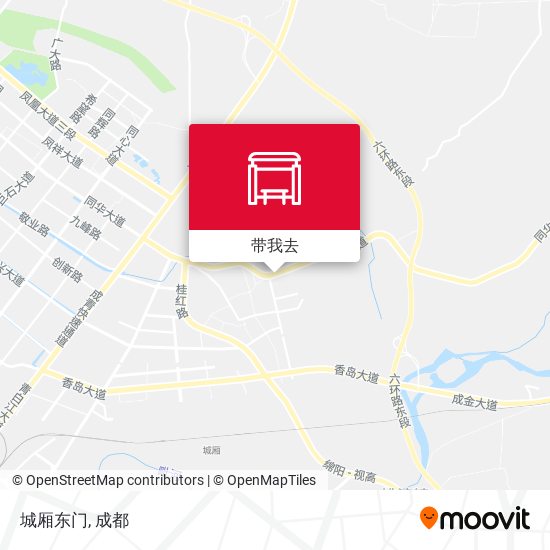 在地图上查看城厢东门,青白江区