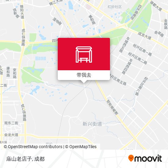 搭乘公共交通前往成都市庙山老店子