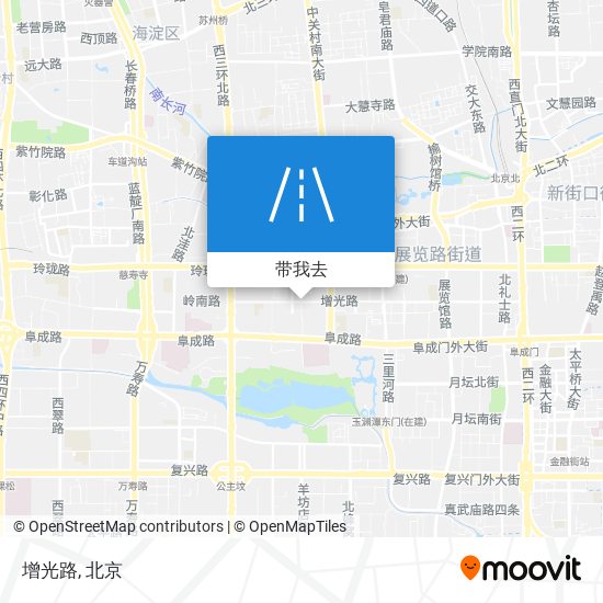 在地图上查看增光路,甘家口街道