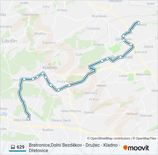 629 Route Schedules Stops Maps Velká Dobrá Updated