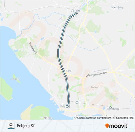 Rute Rejseplaner Stop Kort Esbjerg St Opdateret