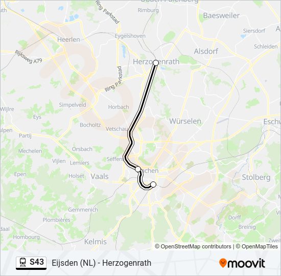 S43 Route Schedules Stops Maps HerzogenrathAachen Hbf De